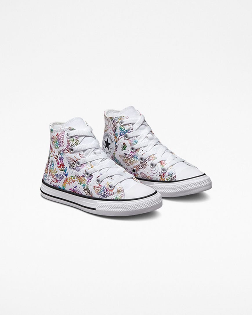 Tenis Converse Chuck Taylor All Star Butterfly Shine Cano Alto Menina Branco Rosa Roxo Azuis | PT T0TP740